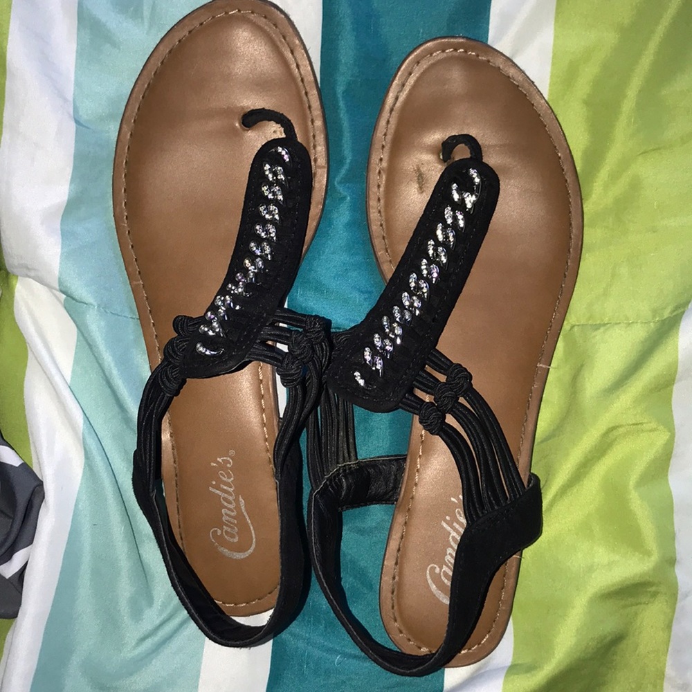 Black and Tan sandals.